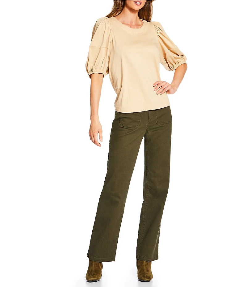 Gibson & Latimer Perfect Fit Twill High Rise Patch Pocket Straight Leg Jeans