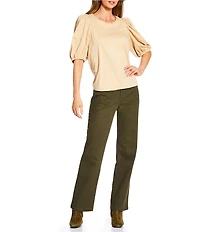 Gibson & Latimer Perfect Fit Twill High Rise Patch Pocket Straight Leg Jeans