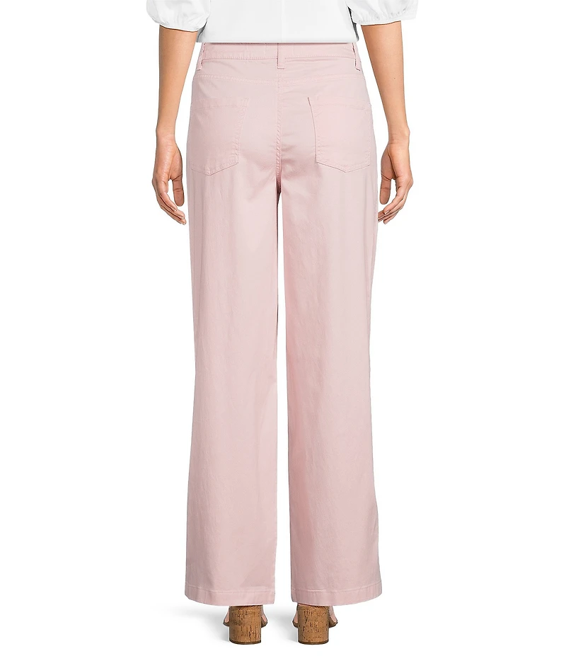Gibson & Latimer Perfect Fit Twill Mid Rise Pleated Wide Leg Trouser Pants