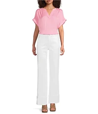 Gibson & Latimer Perfect Fit Twill Mid Rise Wide Leg Jeans