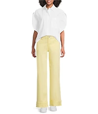 Gibson & Latimer Perfect Fit Twill Mid Rise Wide Leg Jeans