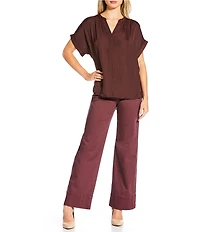 Gibson & Latimer Perfect Fit Twill Mid Rise Wide Leg Jeans