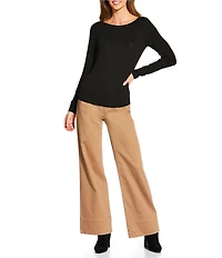 Gibson & Latimer Perfect Fit Twill Mid Rise Wide Leg Jeans
