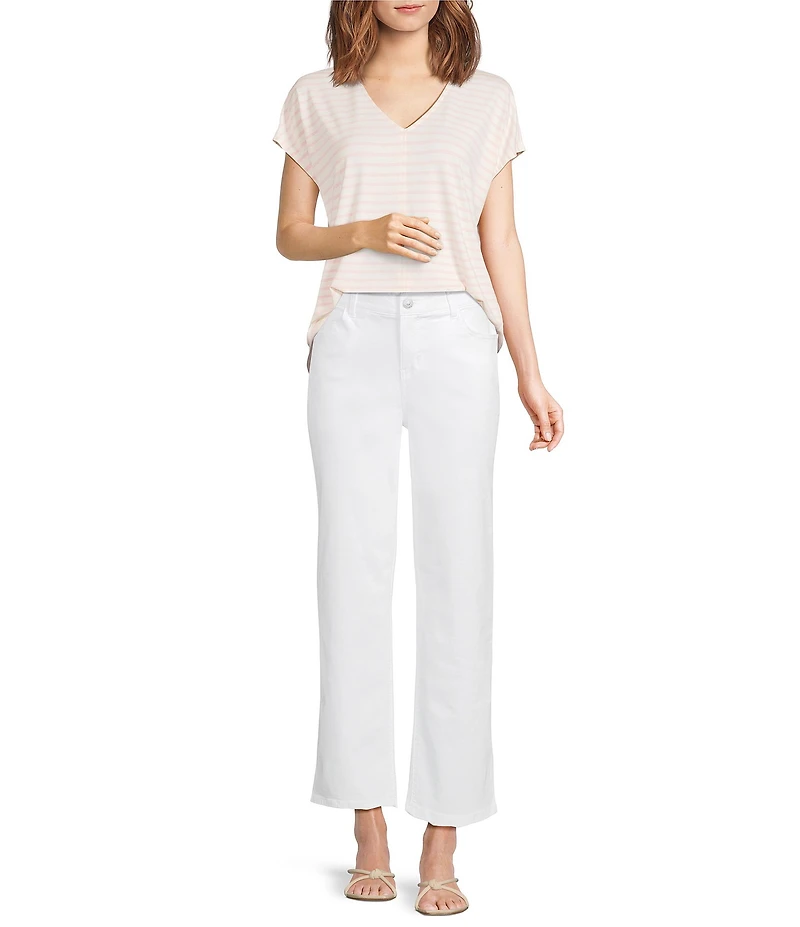 Gibson & Latimer Perfect Fit Stretch Twill Mid Rise Wide Leg Jeans