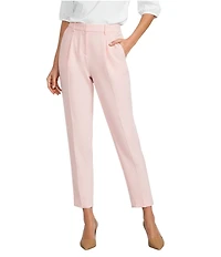 Gibson & Latimer Perfect Fit Woven High Rise Pleated Front Coordinating Suiting Tapered Ankle Trouser Pants