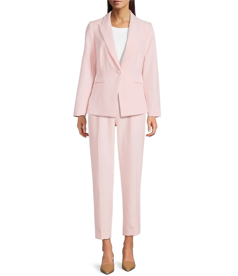 Gibson & Latimer Perfect Fit Woven High Rise Pleated Front Coordinating Suiting Tapered Ankle Trouser Pants