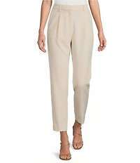 Gibson & Latimer Perfect Fit Woven High Rise Pleated Front Coordinating Suiting Tapered Ankle Trouser Pants