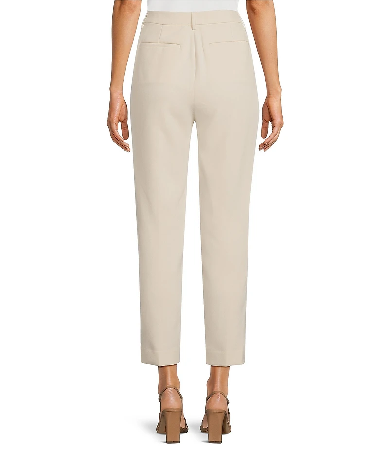 Gibson & Latimer Perfect Fit Woven High Rise Pleated Front Coordinating Suiting Tapered Ankle Trouser Pants