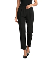 Gibson & Latimer Perfect Fit Woven High Rise Pleated Front Coordinating Suiting Tapered Ankle Trouser Pants
