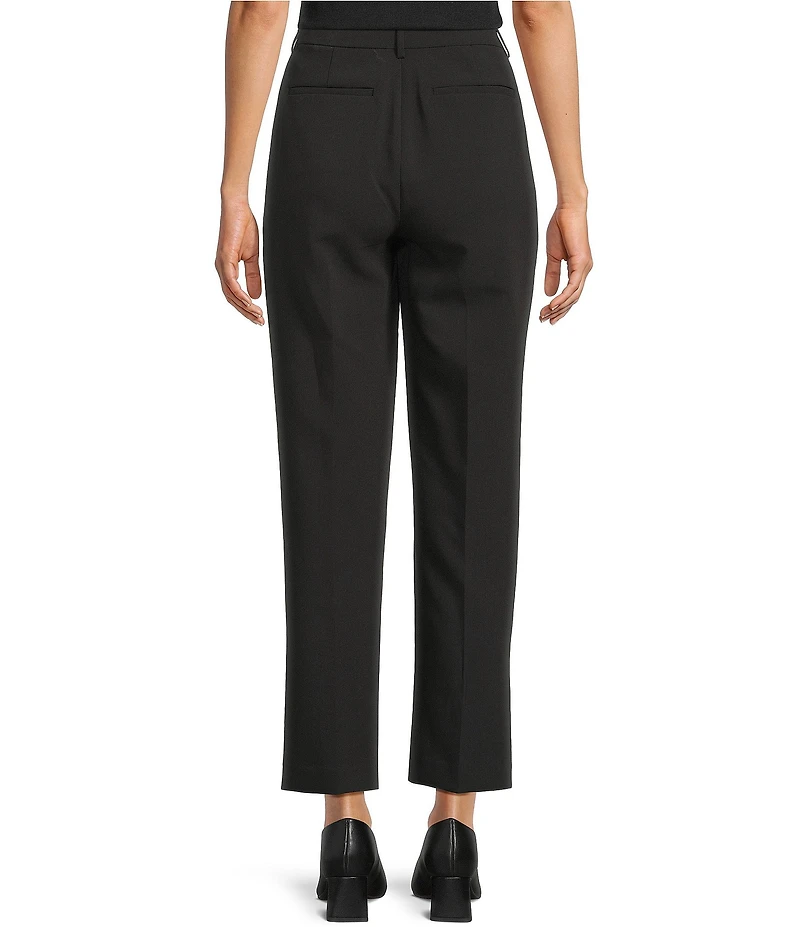 Gibson & Latimer Perfect Fit Woven High Rise Pleated Front Coordinating Suiting Tapered Ankle Trouser Pants