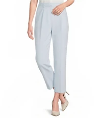 Gibson & Latimer Perfect Fit Woven High Rise Pleated Front Coordinating Suiting Tapered Ankle Trouser Pants