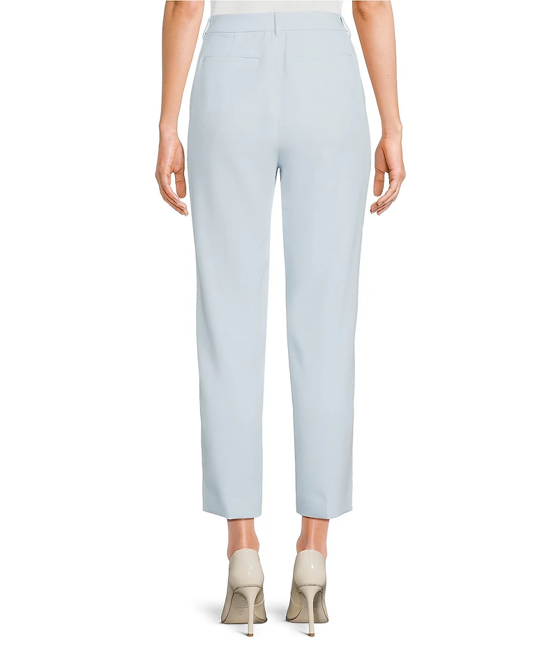 Gibson & Latimer Perfect Fit Woven High Rise Pleated Front Coordinating Suiting Tapered Ankle Trouser Pants