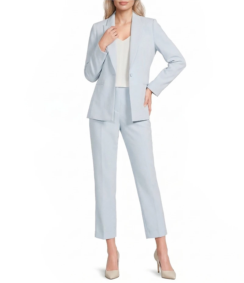 Gibson & Latimer Perfect Fit Woven High Rise Pleated Front Coordinating Suiting Tapered Ankle Trouser Pants