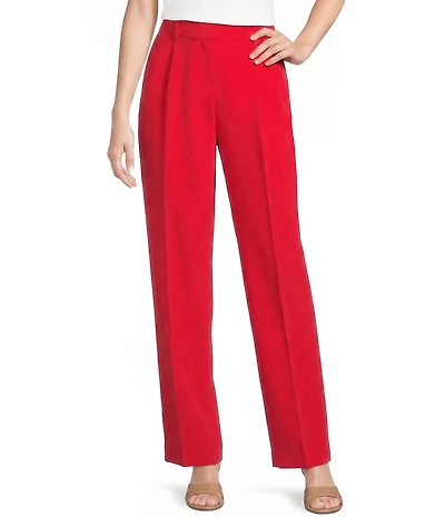 Gibson & Latimer Perfect Fit Woven High Rise Pleated Front Coordinating Suiting Wide Leg Trousers