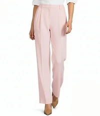 Gibson & Latimer Perfect Fit Woven High Rise Pleated Front Coordinating Suiting Wide Leg Trousers