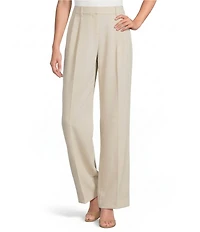 Gibson & Latimer Perfect Fit Woven High Rise Pleated Front Coordinating Suiting Wide Leg Trousers