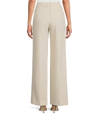 Gibson & Latimer Perfect Fit Woven High Rise Pleated Front Coordinating Suiting Wide Leg Trousers