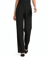 Gibson & Latimer Perfect Fit Woven High Rise Pleated Front Coordinating Suiting Wide Leg Trousers
