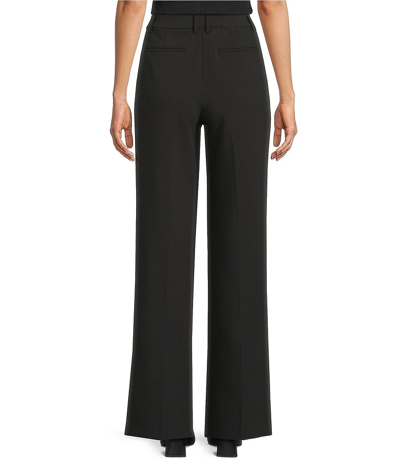 Gibson & Latimer Perfect Fit Woven High Rise Pleated Front Coordinating Suiting Wide Leg Trousers