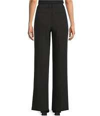 Gibson & Latimer Perfect Fit Woven High Rise Pleated Front Coordinating Suiting Wide Leg Trousers