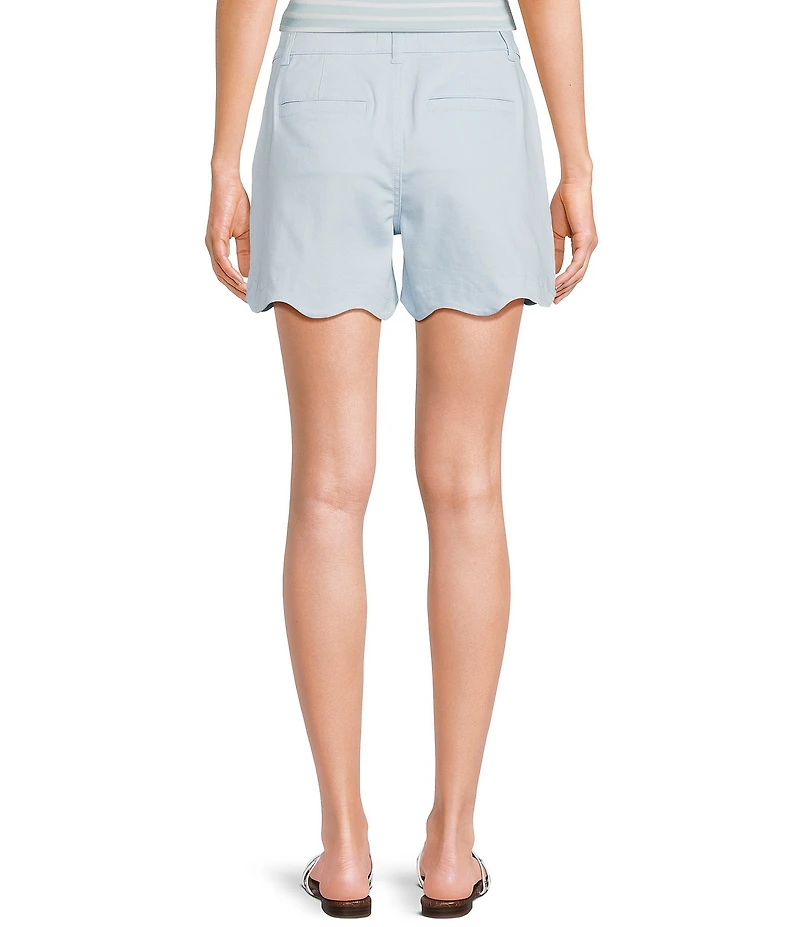 Gibson & Latimer Perfect Fit Woven Mid Rise Scalloped Hem Shorts