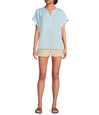 Gibson & Latimer Perfect Fit Woven Twill Patch Pocket Roll Cuff Shorts