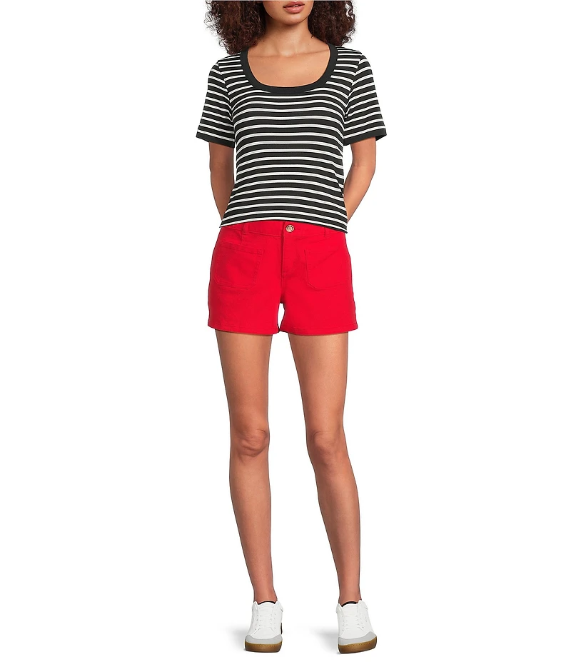 Gibson & Latimer Perfect Fit Woven Twill Patch Pocket Roll Cuff Shorts