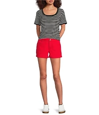 Gibson & Latimer Perfect Fit Woven Twill Patch Pocket Roll Cuff Shorts