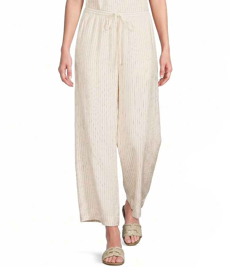 Gibson & Latimer Pin Stripe Mid Rise Woven Wide Leg Coordinating Pant