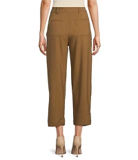 Gibson & Latimer Pinstripe Woven High Rise Pleated Tapered Straight Cuffed Coordinating Trousers