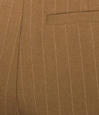Gibson & Latimer Pinstripe Woven High Rise Pleated Tapered Straight Cuffed Coordinating Trousers