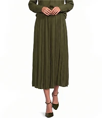 Gibson & Latimer Pleated A-Line Midi Skirt