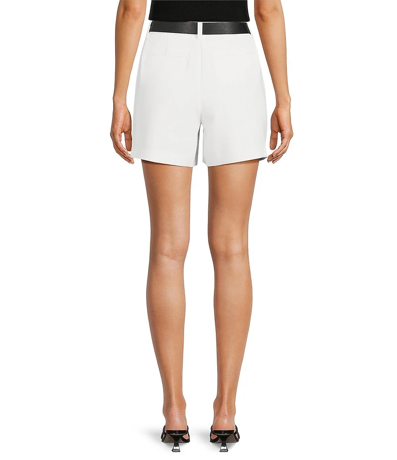 Gibson & Latimer Woven Belted Regular Rise Pleated Trouser Coordinating Shorts