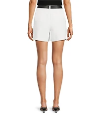 Gibson & Latimer Woven Belted Regular Rise Pleated Trouser Coordinating Shorts