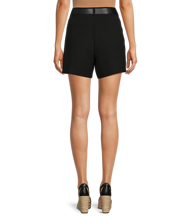 Gibson & Latimer Woven Belted Regular Rise Pleated Trouser Coordinating Shorts