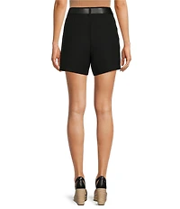 Gibson & Latimer Woven Belted Regular Rise Pleated Trouser Coordinating Shorts