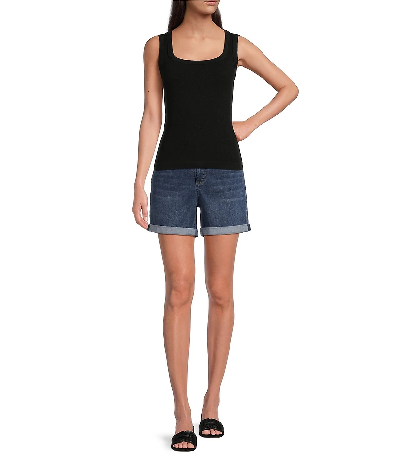 Gibson & Latimer Ribbed Knit Scoop Neck Sleeveless Tank Top