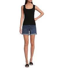 Gibson & Latimer Ribbed Knit Scoop Neck Sleeveless Tank Top