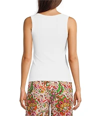 Gibson & Latimer Ribbed Knit Scoop Neck Sleeveless Tank Top