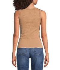 Gibson & Latimer Ribbed Knit Scoop Neck Sleeveless Tank Top