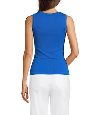 Gibson & Latimer Ribbed Knit Scoop Neck Sleeveless Tank Top