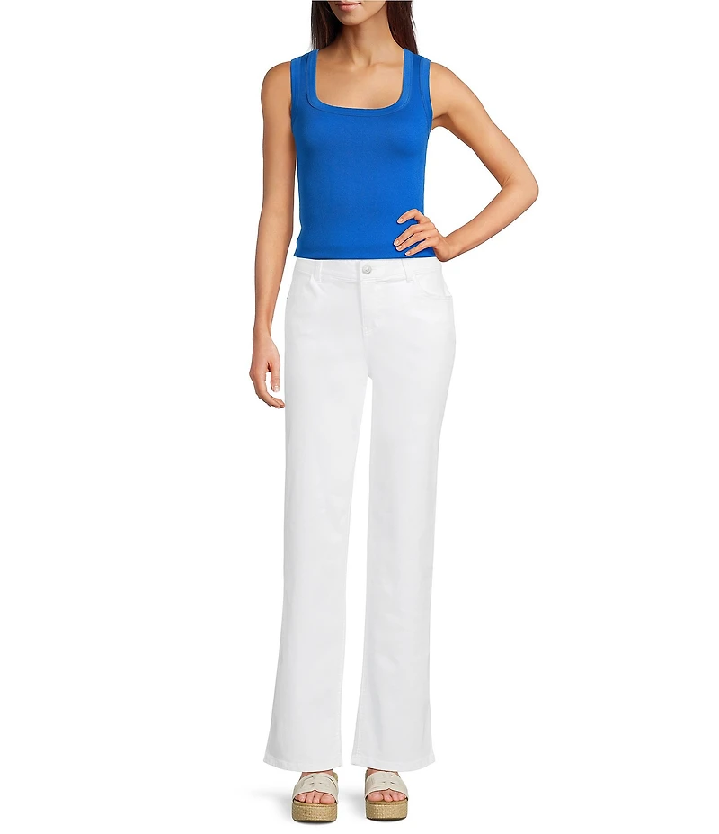 Gibson & Latimer Ribbed Knit Scoop Neck Sleeveless Tank Top