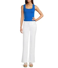 Gibson & Latimer Ribbed Knit Scoop Neck Sleeveless Tank Top