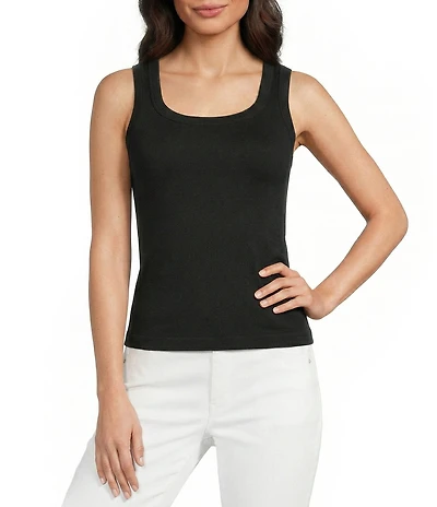 Gibson & Latimer Ribbed Knit Scoop Neck Sleeveless Tank Top