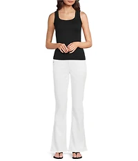 Gibson & Latimer Ribbed Knit Scoop Neck Sleeveless Tank Top