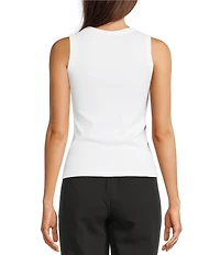 Gibson & Latimer Ribbed Knit Scoop Neck Sleeveless Tank Top