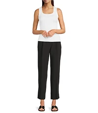 Gibson & Latimer Ribbed Knit Scoop Neck Sleeveless Tank Top