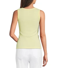 Gibson & Latimer Ribbed Knit Scoop Neck Sleeveless Tank Top