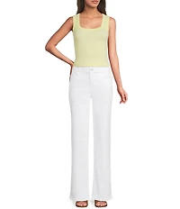 Gibson & Latimer Ribbed Knit Scoop Neck Sleeveless Tank Top