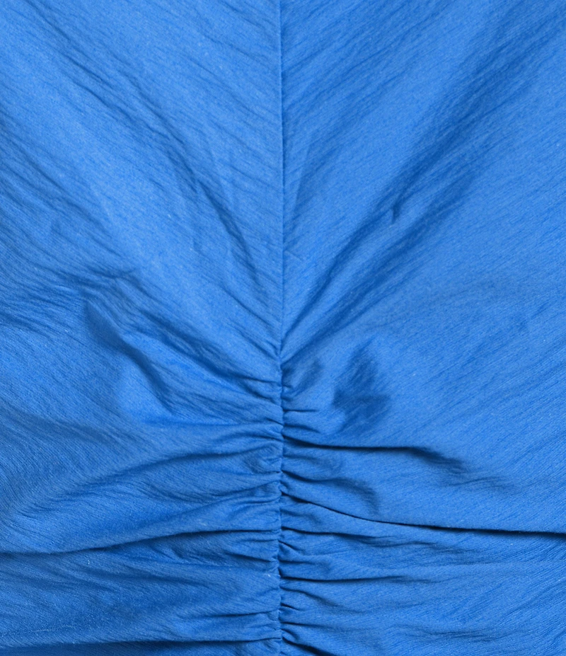 Gibson & Latimer Scoop Neck Bubble Puff Sleeve Ruched Tie Back Midi Dress